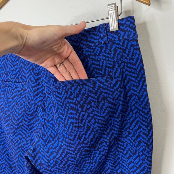 Banana Republic Women's Sloan Pants 6 Blue Ankle Anna Geometric Print Stretch - Picture 5 of 9